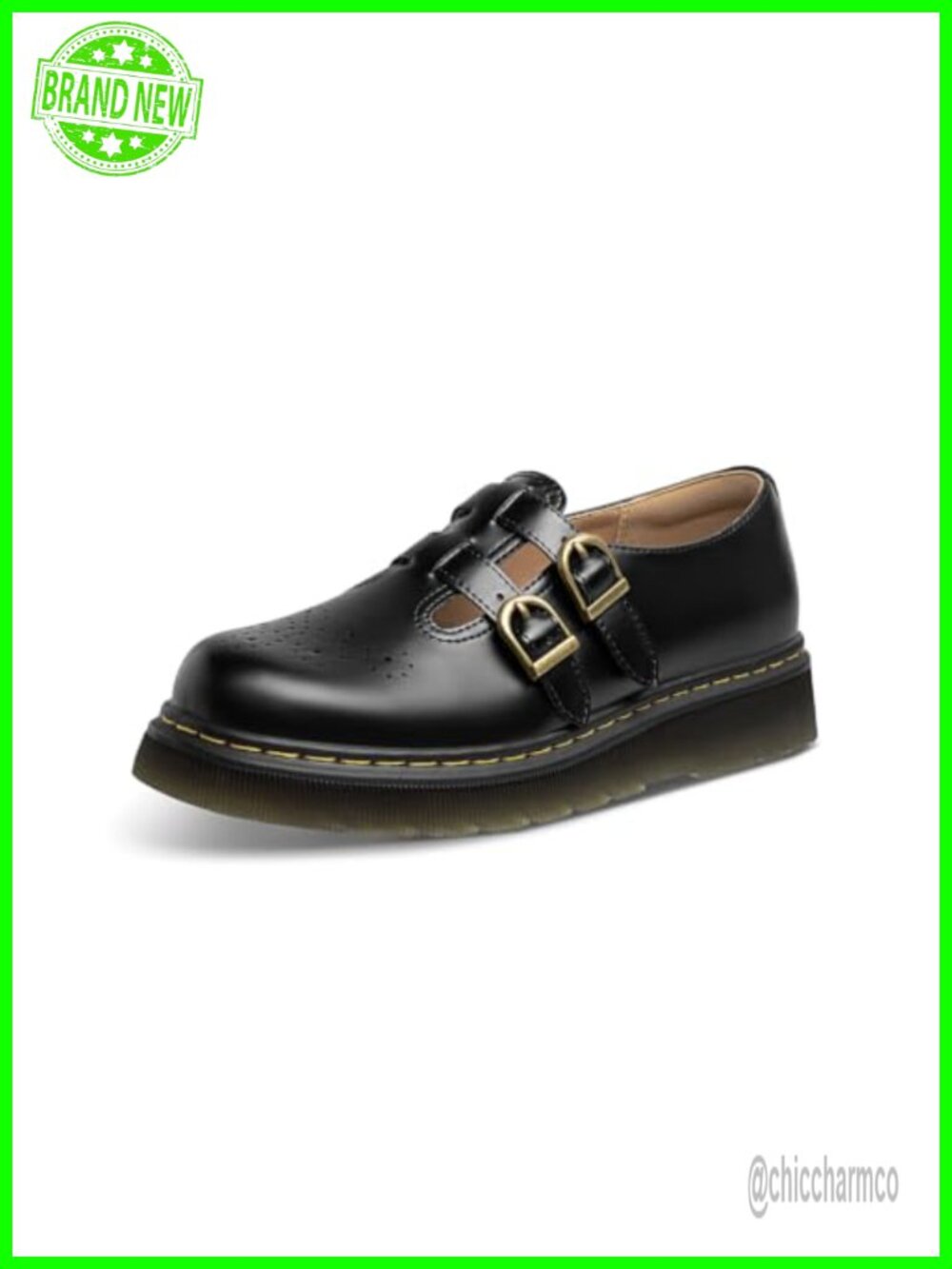 Women's Mary Jane Platform Flats Adjustable Hook & Loop PU Leather Dress Shoes